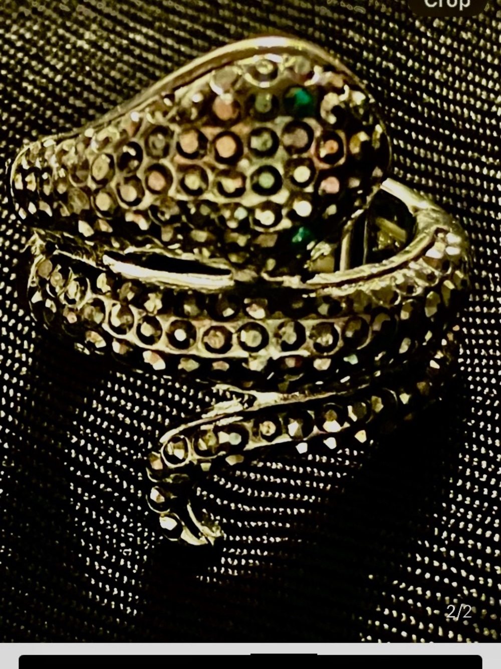 New Designer Wrap Ring with Emerald Eyes in Box